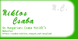 miklos csaba business card